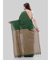 DESH BIDESH Women`s Khadi Cotton Handloom RupSagar Design Saree Without Blouse Piece(Green)